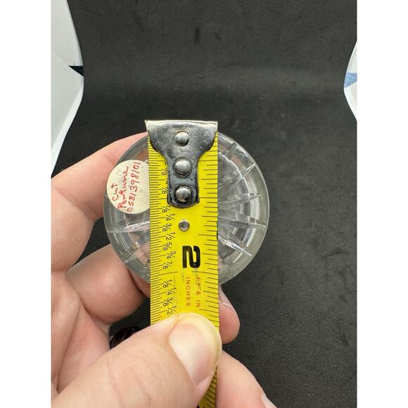 Vintage Ornate Glass Perfume Bottle- Etched Glass Floral Pattern W Cork BEAUTY - Picture 4 of 5